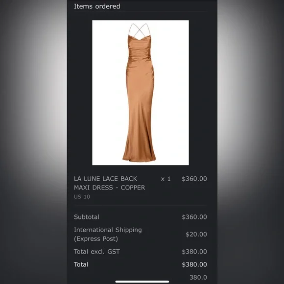 knee length dresses for ladies Sutton Copper Lace Trim Satin Slip Dress Small main image 1